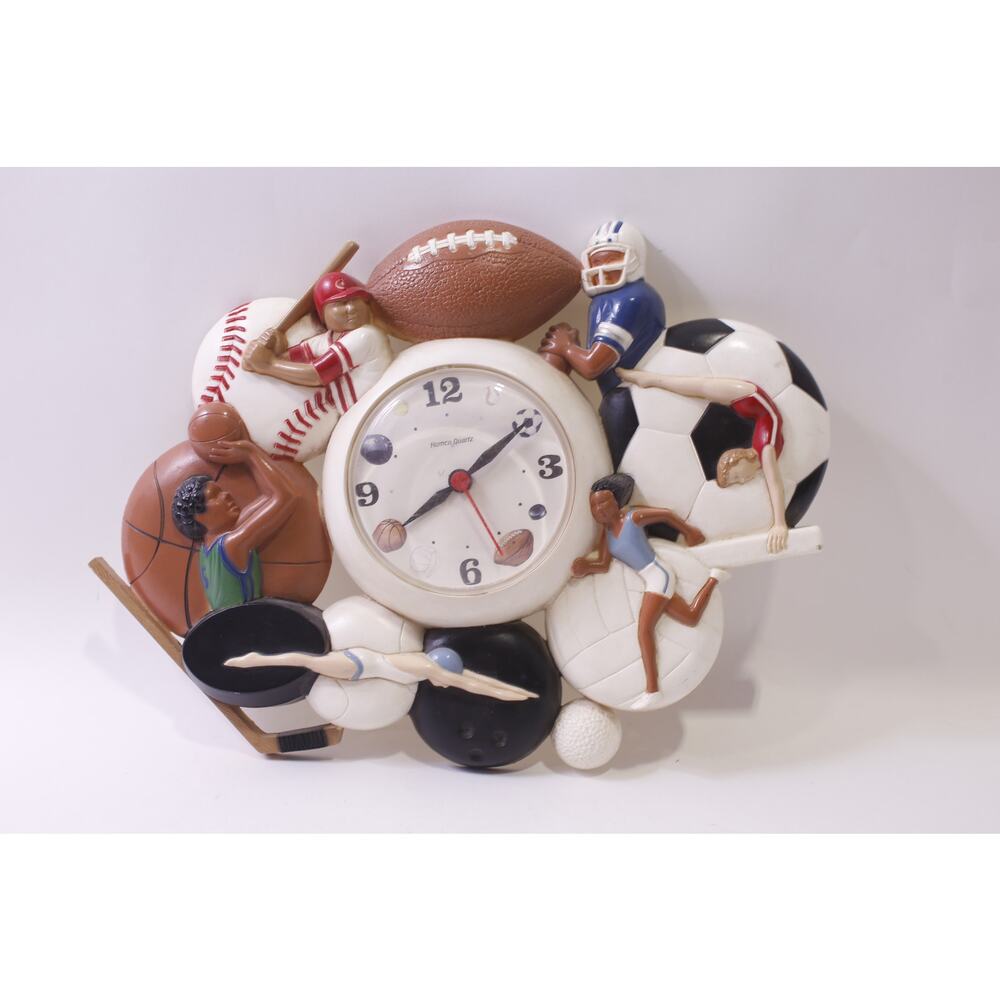 Homco, Sports, Wall Clock, Quartz, Wall Decor, Gift Idea, ~ 251120-WH 466